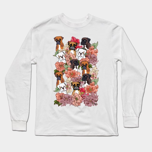 Because Boxer Dog Long Sleeve T-Shirt by huebucket